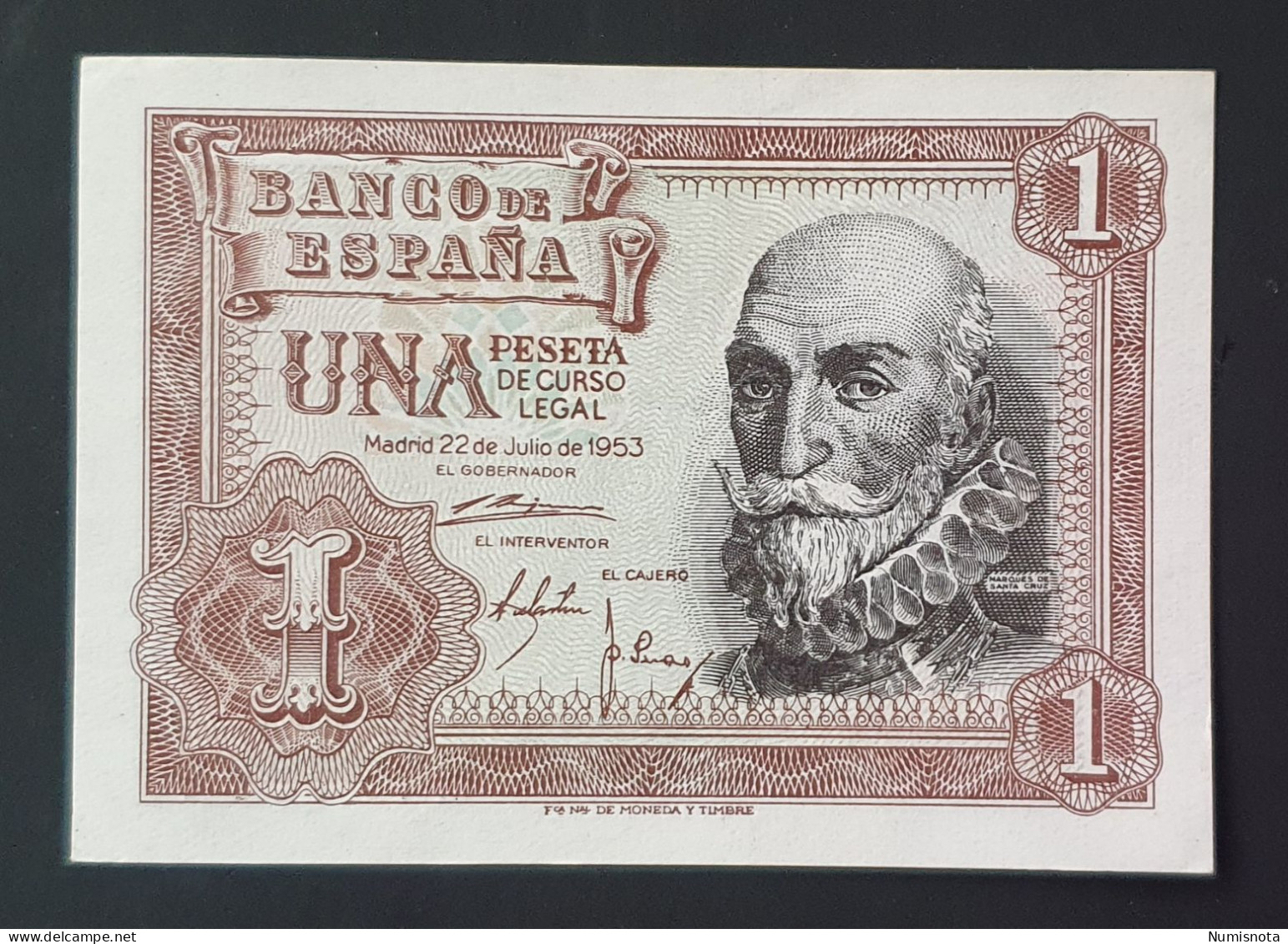 SC / UNC España Billete 1 PESETAS 1953 Serie E - 1-2 Pesetas