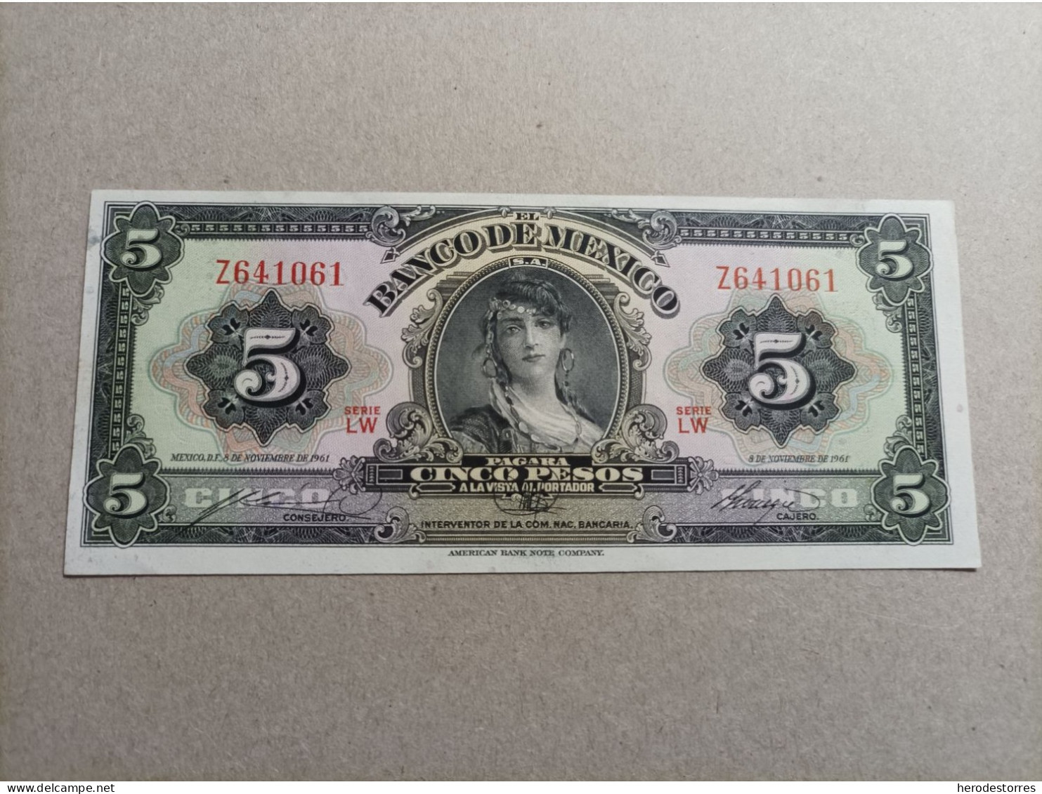 Billete De México 5 Pesos Del Año 1961, UNC - Mexico