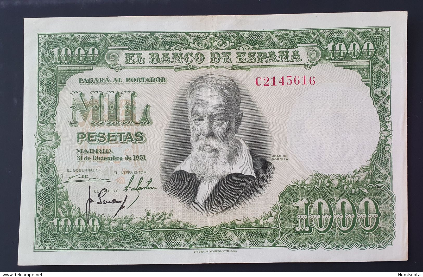 España Billete 1000 Pesetas 1951 Sorolla - 1000 Peseten