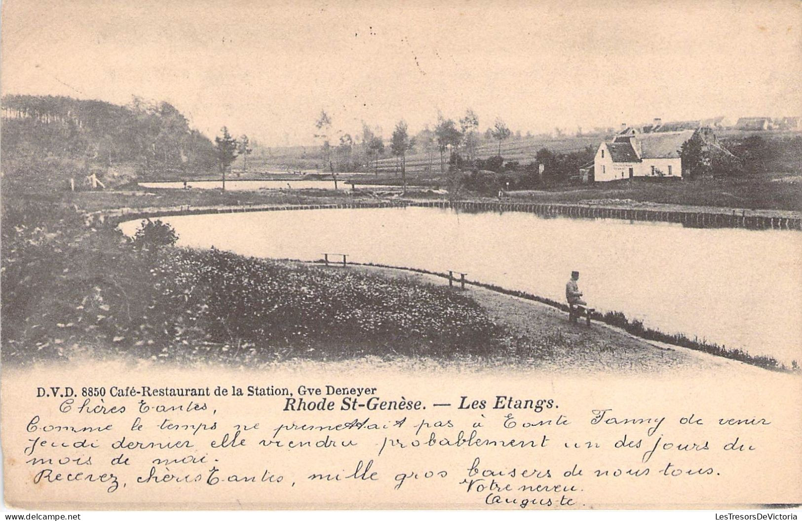 Belgique - Rhode Saint Genèse - Les étangs - Café Restaurant De La Station - Gve Deneyer  - Carte Postale Ancienne - St-Genesius-Rode