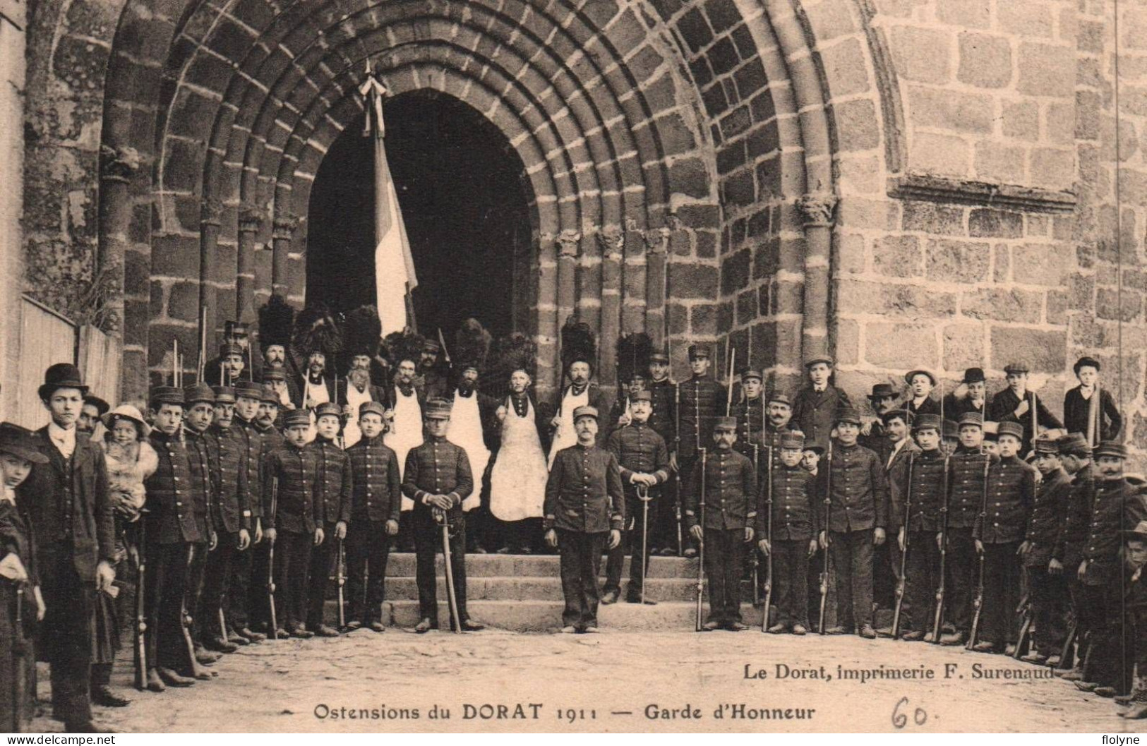 Le Dorat - Ostensions Du Dorat 1911 - La Garde D'honneur Sur Le Parvis De L'église - Fête Religieuse - Le Dorat