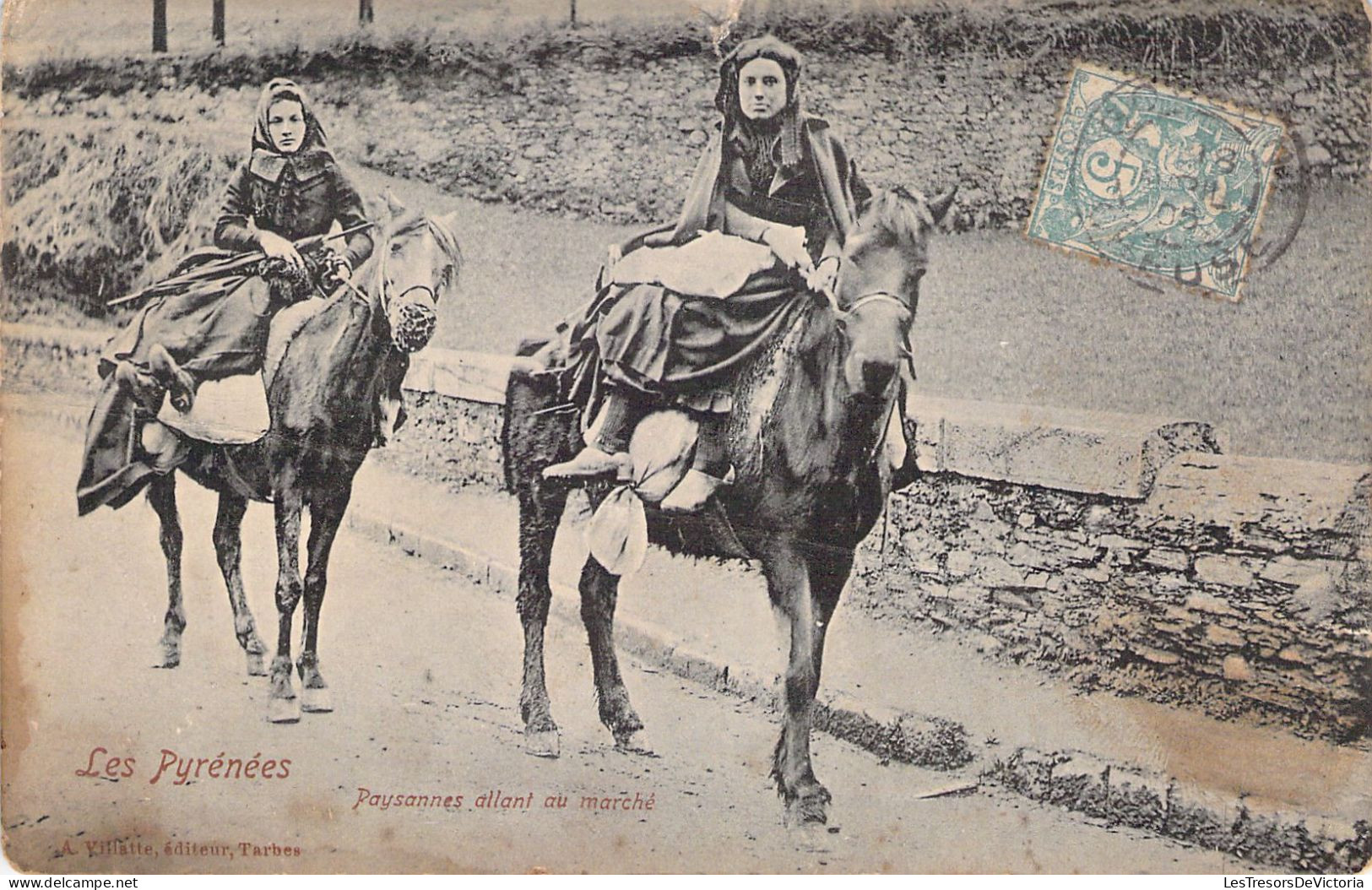 FOLKLORE - Les Pyrenees - Paysannes Allant Au Marché - Editeur A Villatte - Carte Postale Ancienne - Andere & Zonder Classificatie