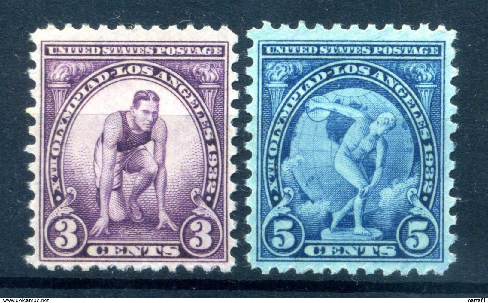 1932 STATI UNITI N.522/523 SET MNH ** Los Angeles, Olympic Games, Sport - Ete 1932: Los Angeles