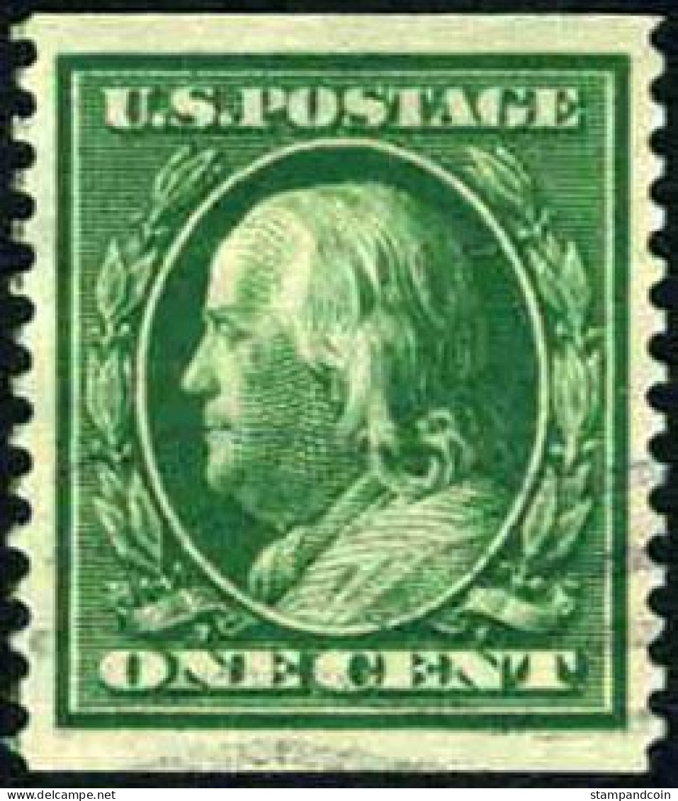 US #387 USED XF  Centering   1c Franklin Coil From 1910 - Rollenmarken