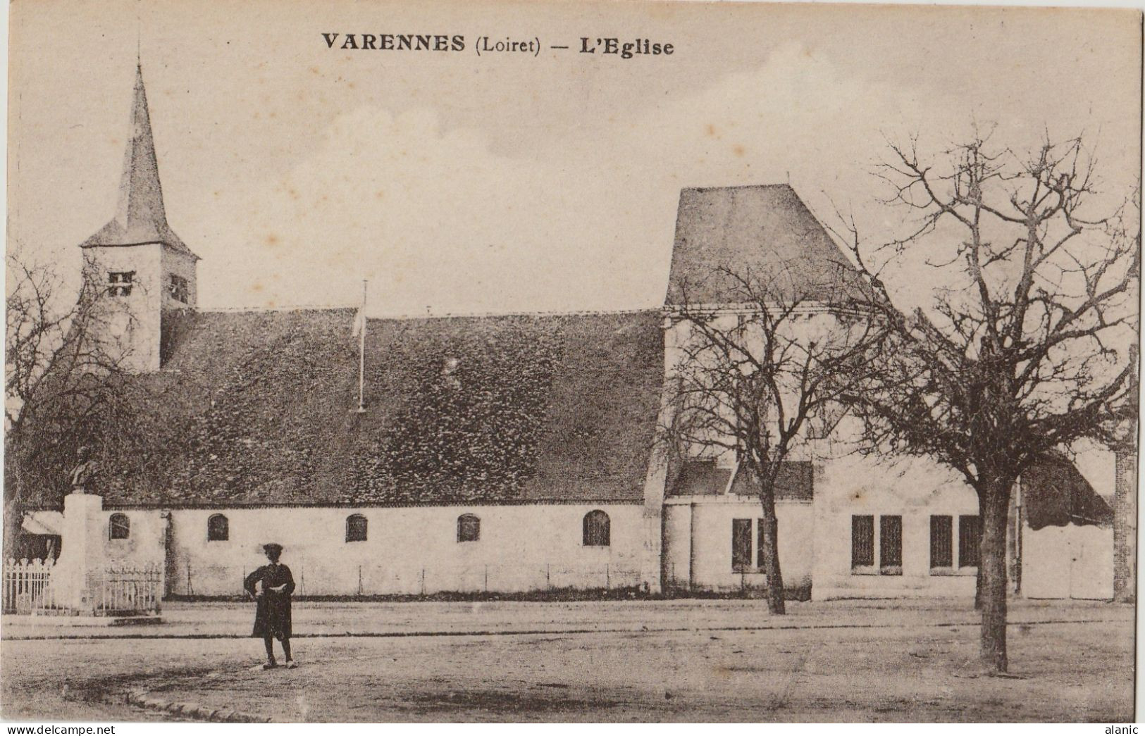 CPA-45-LOIRET-  VARENNES CHANGY / L'église /Non Circulée  -Animée RARE - Ouzouer Sur Loire