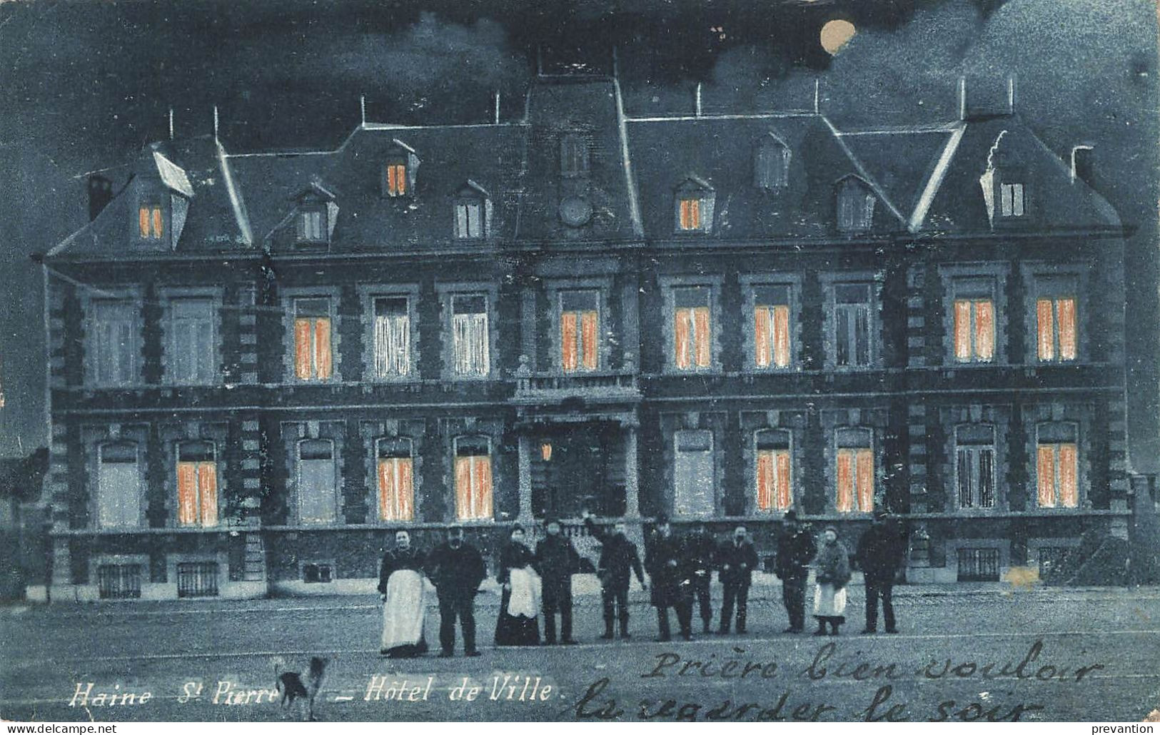 HAINE SAINT PIERRE - Hôtel De Ville - Carte Bleutée Et Circulé En 1905 - La Louvière