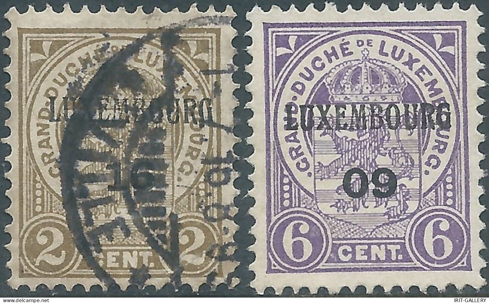Lussemburgo - Luxembourg - 1912 Coat Of Arms,Overprinted On 2C Obliterated  & 6C Mint - 1907-24 Ecusson