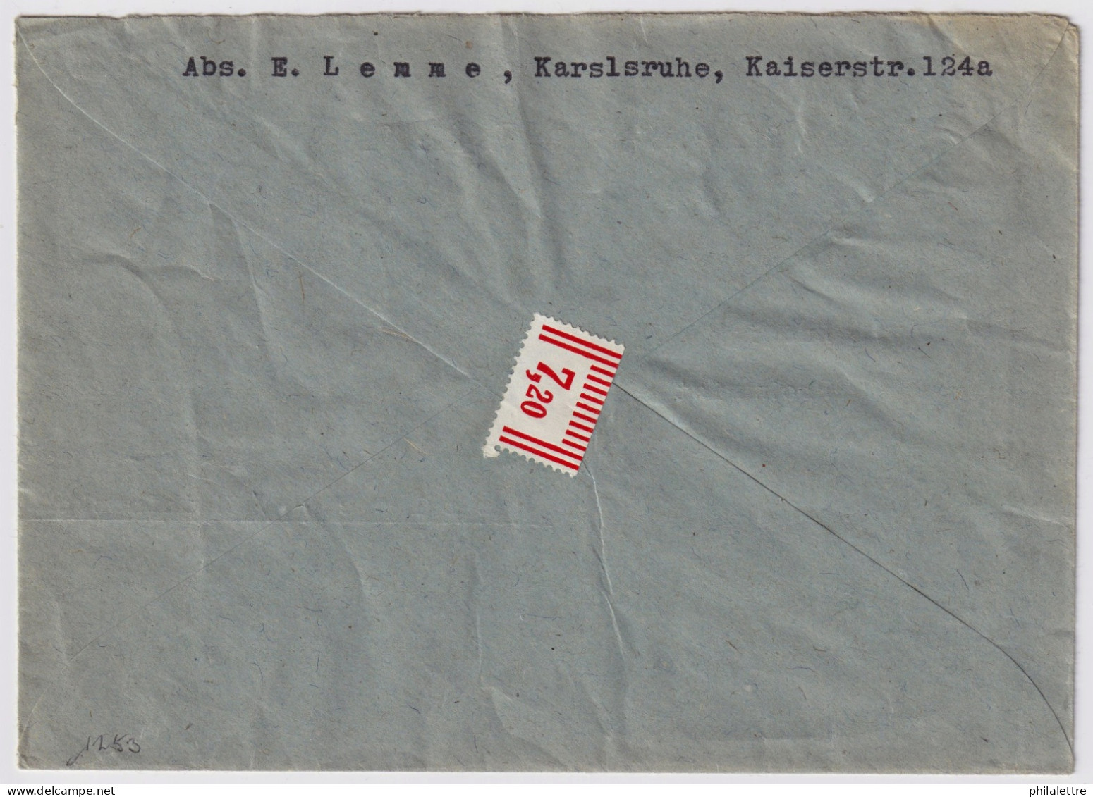 ALLEMAGNE / GERMANY - 1943 "Nachnahme" (C.O.D.) Cover Franked Mi.788 & Mi.791 From KARLSRUHE To HASSLOCH A. MAINFRANKEN - Storia Postale