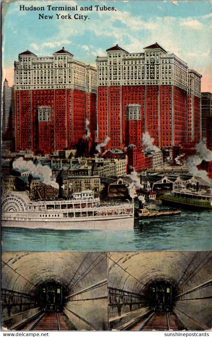 New York City Hudson Terminal And Tubes 1921 - Hudson River