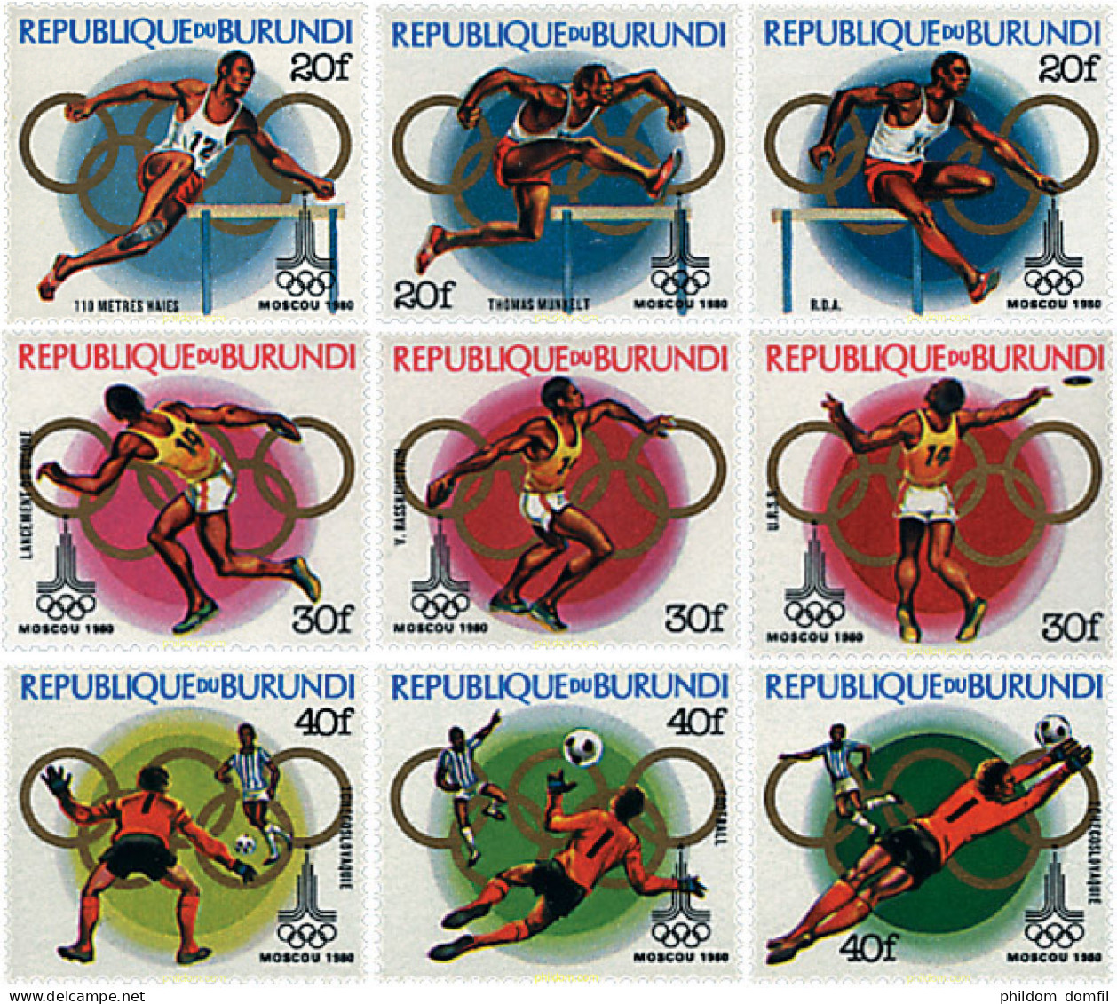 73378 MNH BURUNDI 1980 22 JUEGOS OLIMPICOS VERANO MOSCU 1980 - Unused Stamps