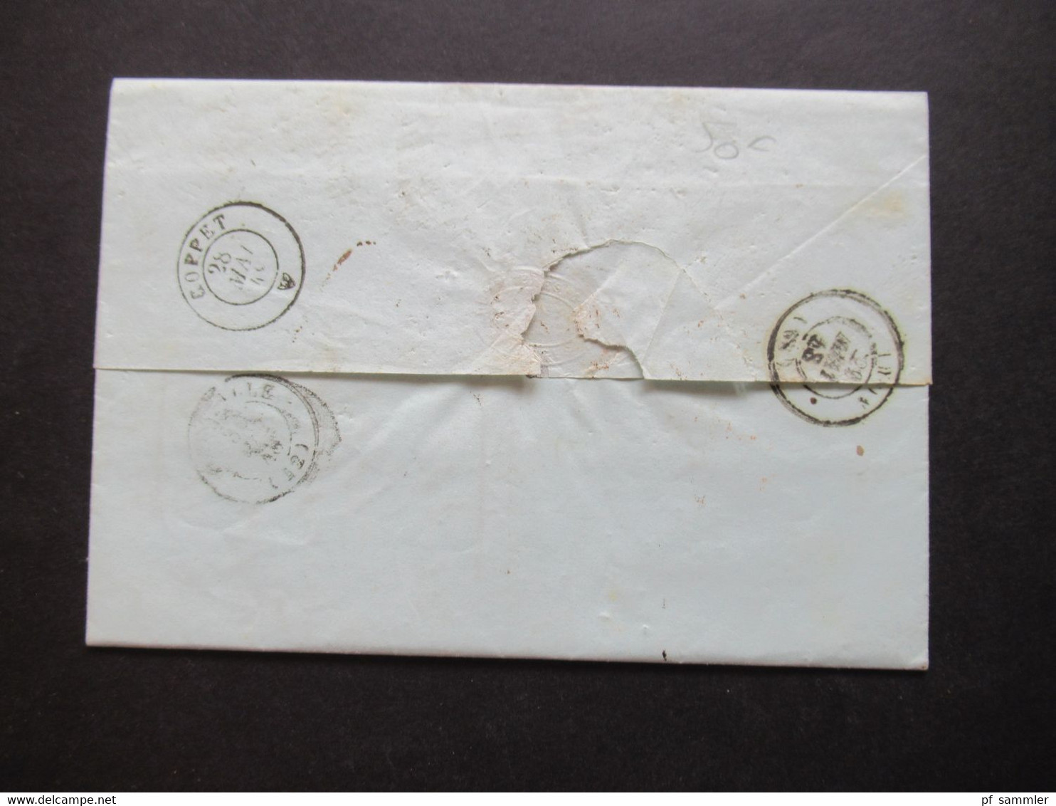 Schweiz 27.5.1848 Stempel K2 Morges K2 Vaud Ferney Taxvermerk Stempel 2 Nach Marseille Rücks. K2 Coppet - 1843-1852 Poste Federali E Cantonali