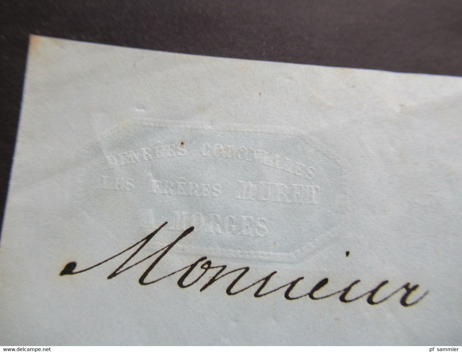 Schweiz 27.5.1848 Stempel K2 Morges K2 Vaud Ferney Taxvermerk Stempel 2 nach Marseille rücks. K2 Coppet