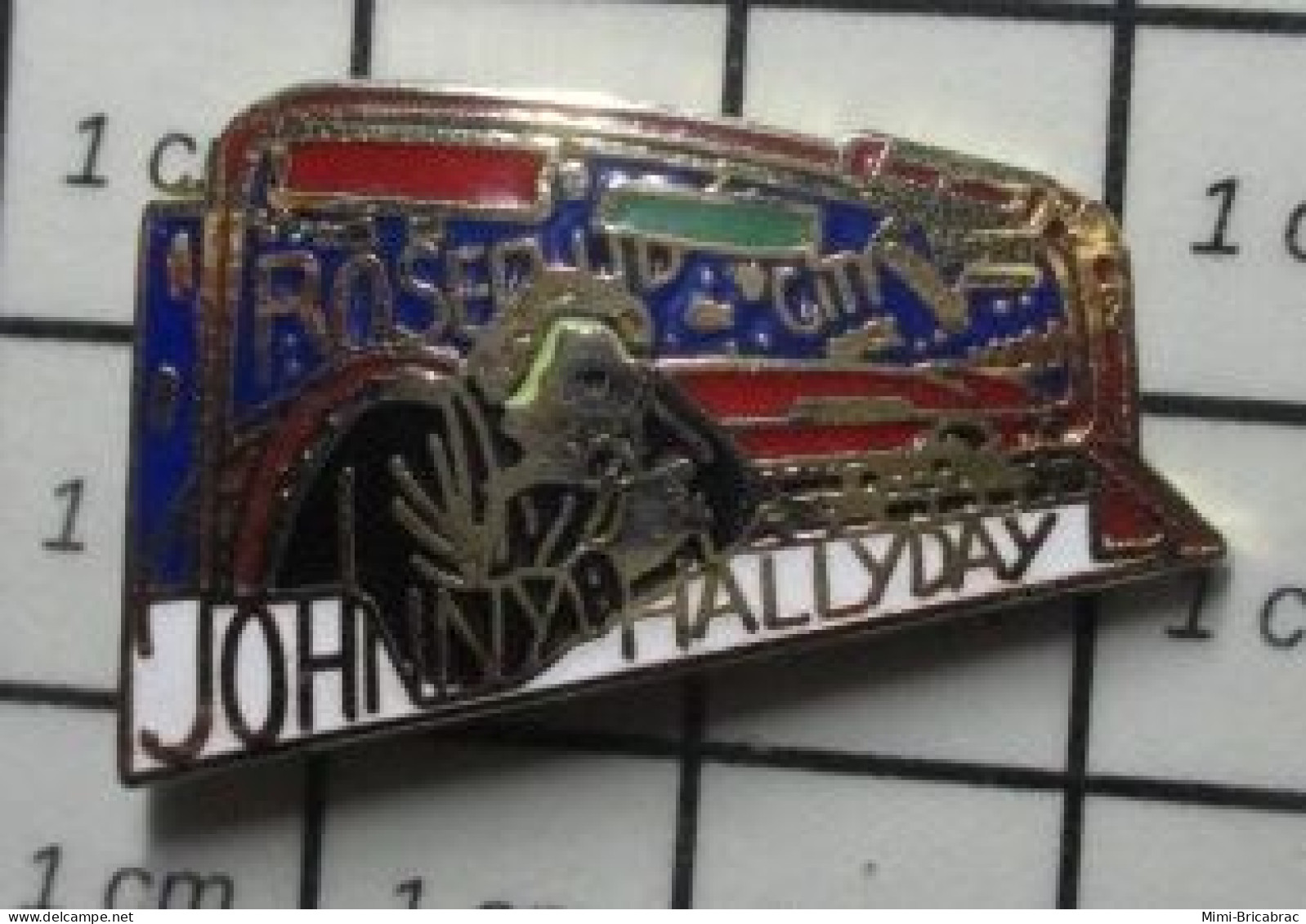 910d Pin's Pins / Beau Et Rare / PERSONNES CELEBRES / JOHNNY HALLYDAY ROSEBUD CITY - Personnes Célèbres