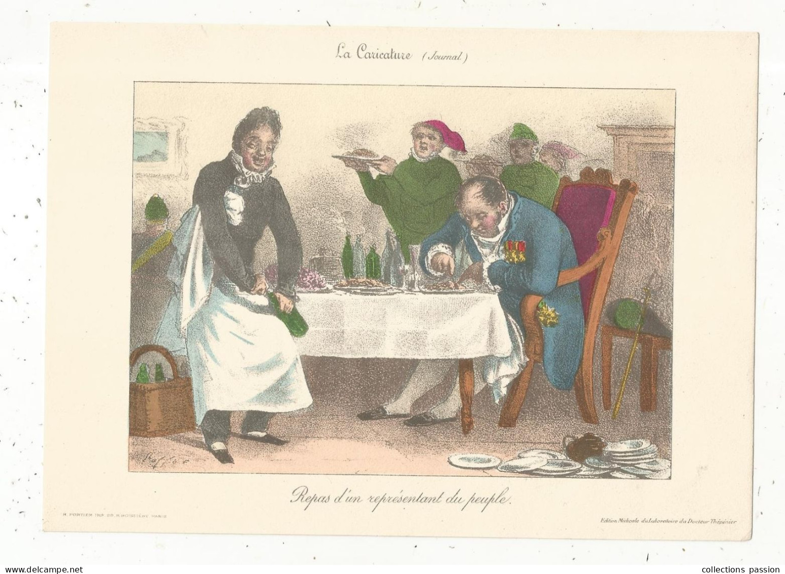 Publicité, Laboratoire Du Docteur Thepenier , REPAS D'UN REPRESENTANT DU PEUPLE ,195 X 140 Mm, ,frais Fr 1.75 E - Publicités