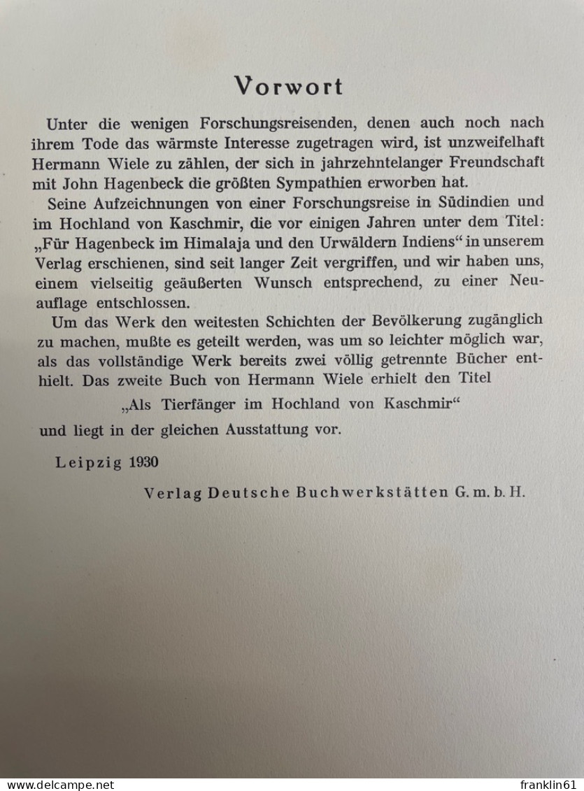 Als Jäger In Den Urwäldern Indiens : 30 Jahre Forscher Und Jäger. - Autres & Non Classés