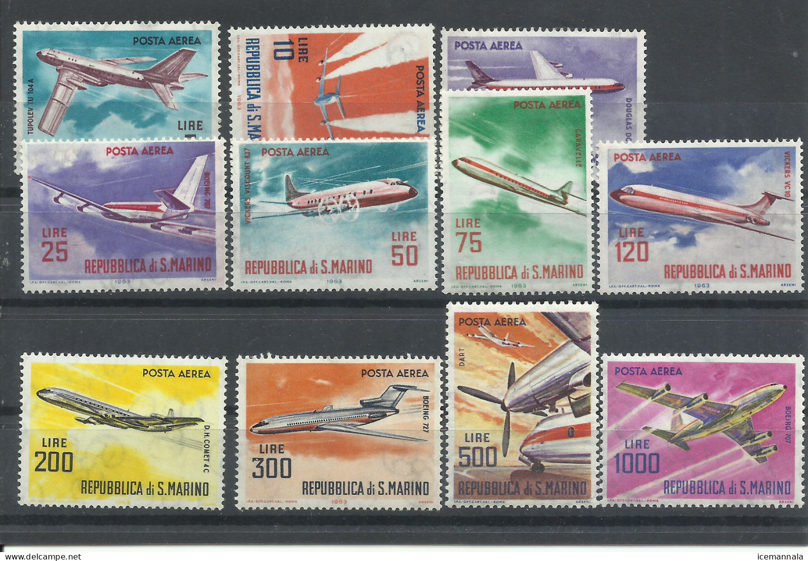 SAN MARINO  YVERT  AEREO  128/38   MNH  ** - Airmail