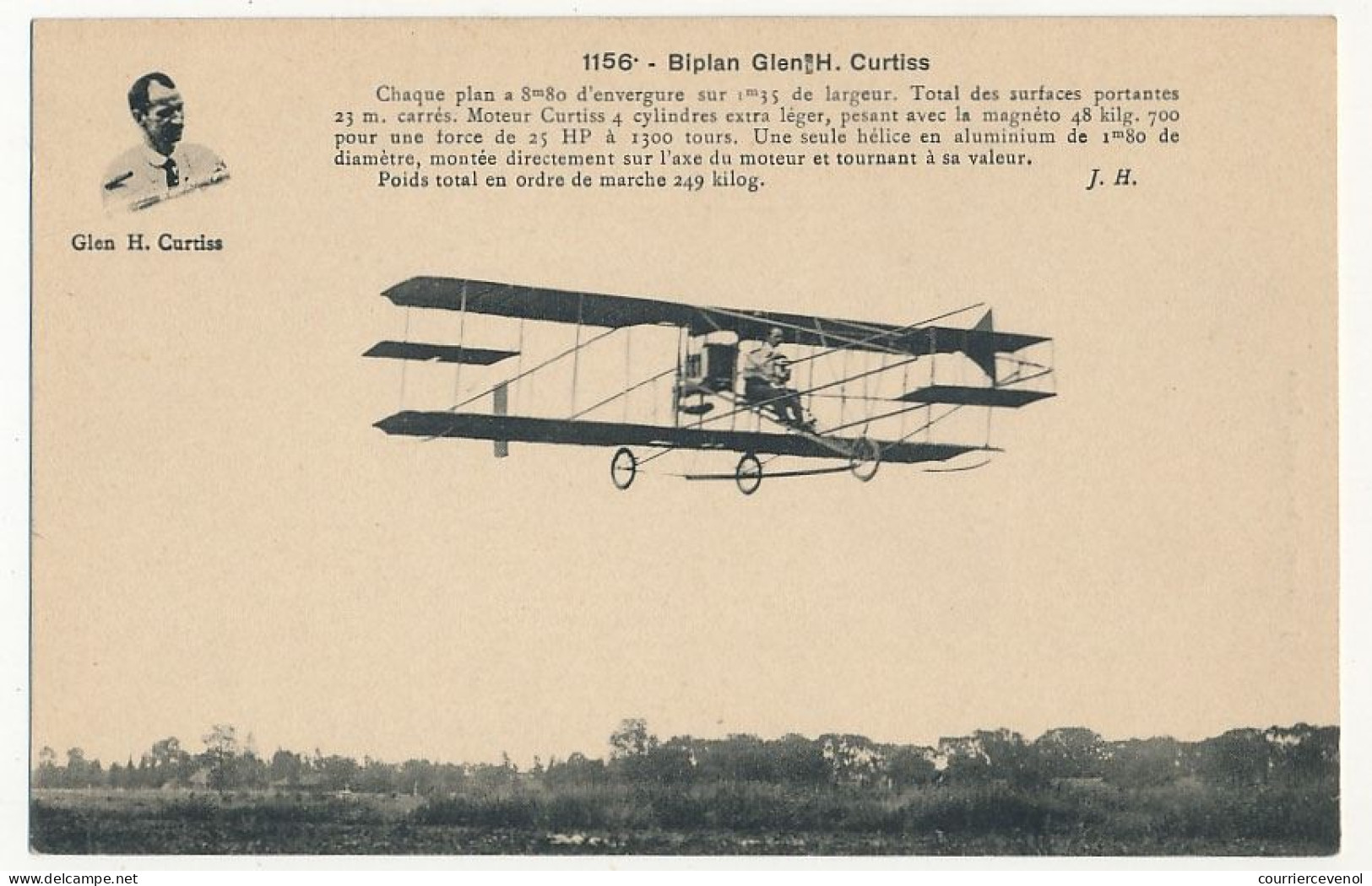 CPA - FRANCE - AVIATION - BIPLAN Gien H Curtiss - ....-1914: Precursori