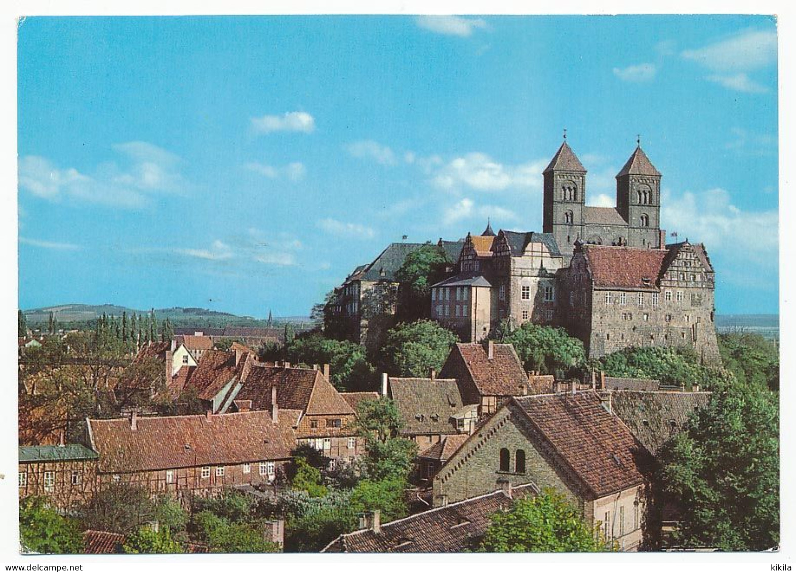 CPSM 10.5 X 15 Allemagne (61) Saxe-Arnhalt QUEDLINBURG Blick Vom Münzenberg Auf Schlossmuseum Und Stiftskirche - Quedlinburg