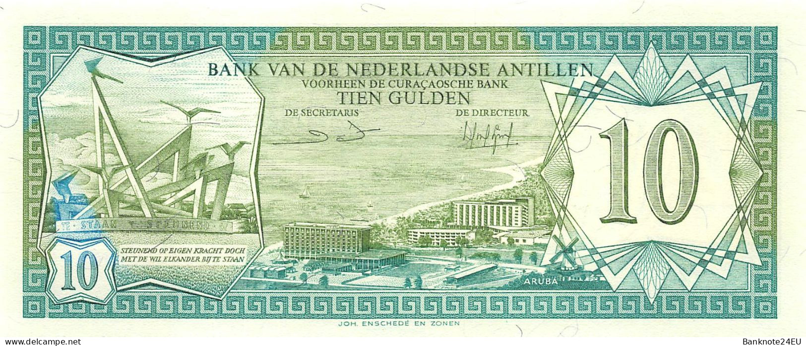 Netherlands Antilles 10 Gulden 1984 Unc Pn 16b - Antille Olandesi (...-1986)