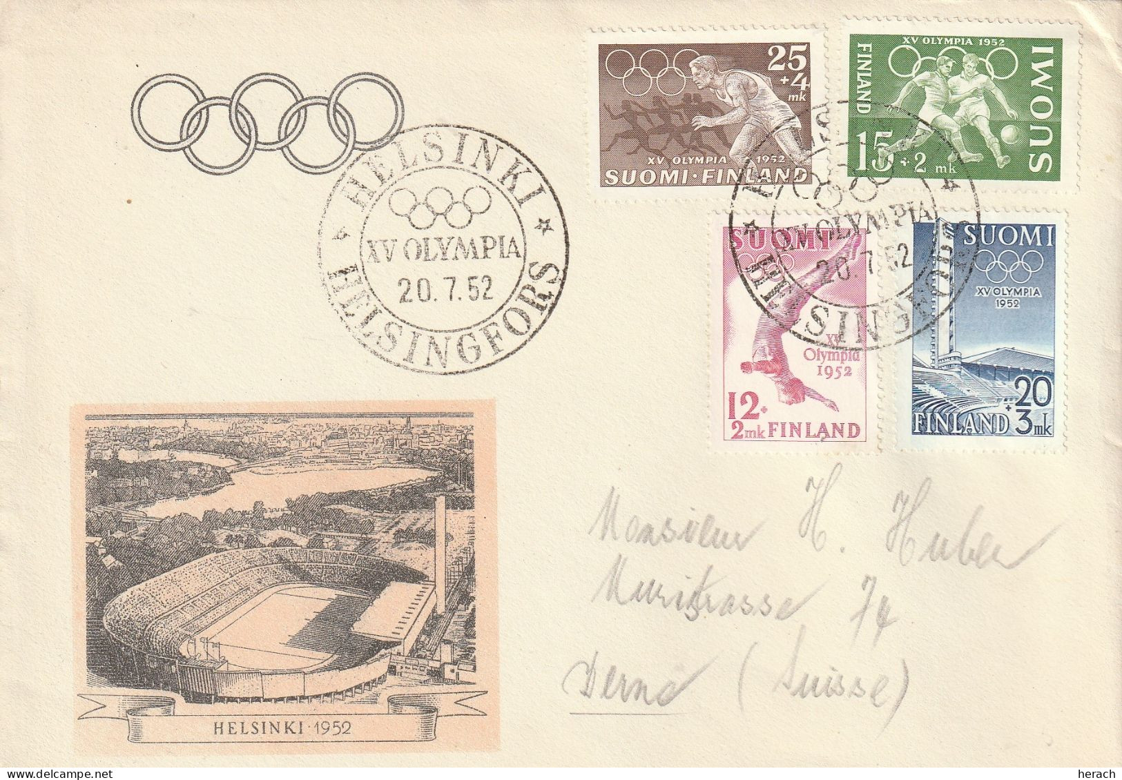 Suède Lettre Jeux Olympiques Helsinki 1952 - 1930- ... Franqueo II