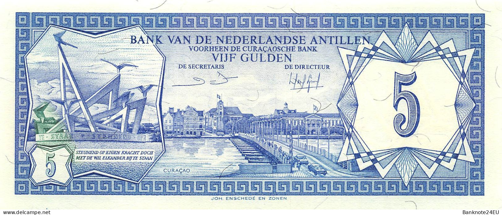 Netherlands Antilles 5 Gulden 1984 Unc Pn 15b - Niederländische Antillen (...-1986)