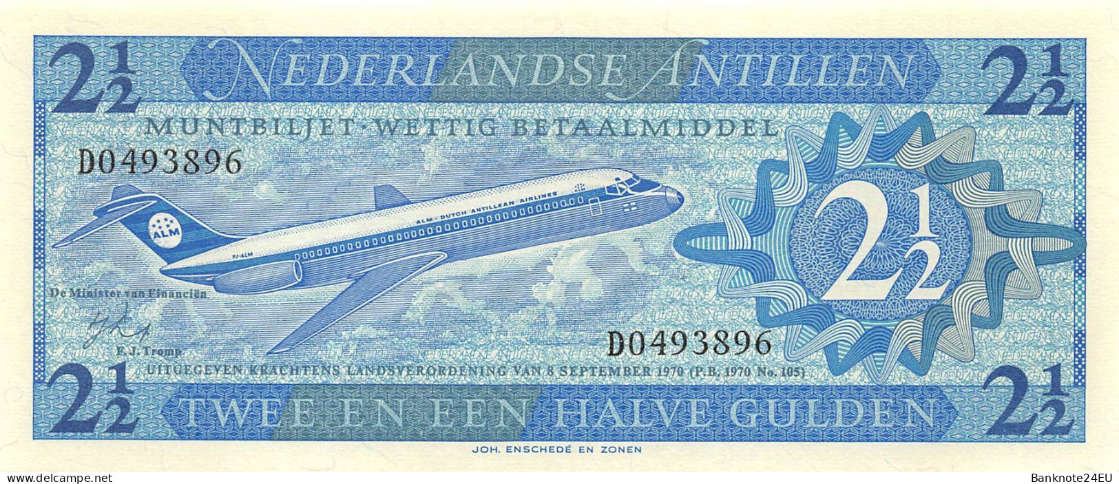 Netherlands Antilles 5 Gulden 1970 Unc Pn 21a - Niederländische Antillen (...-1986)