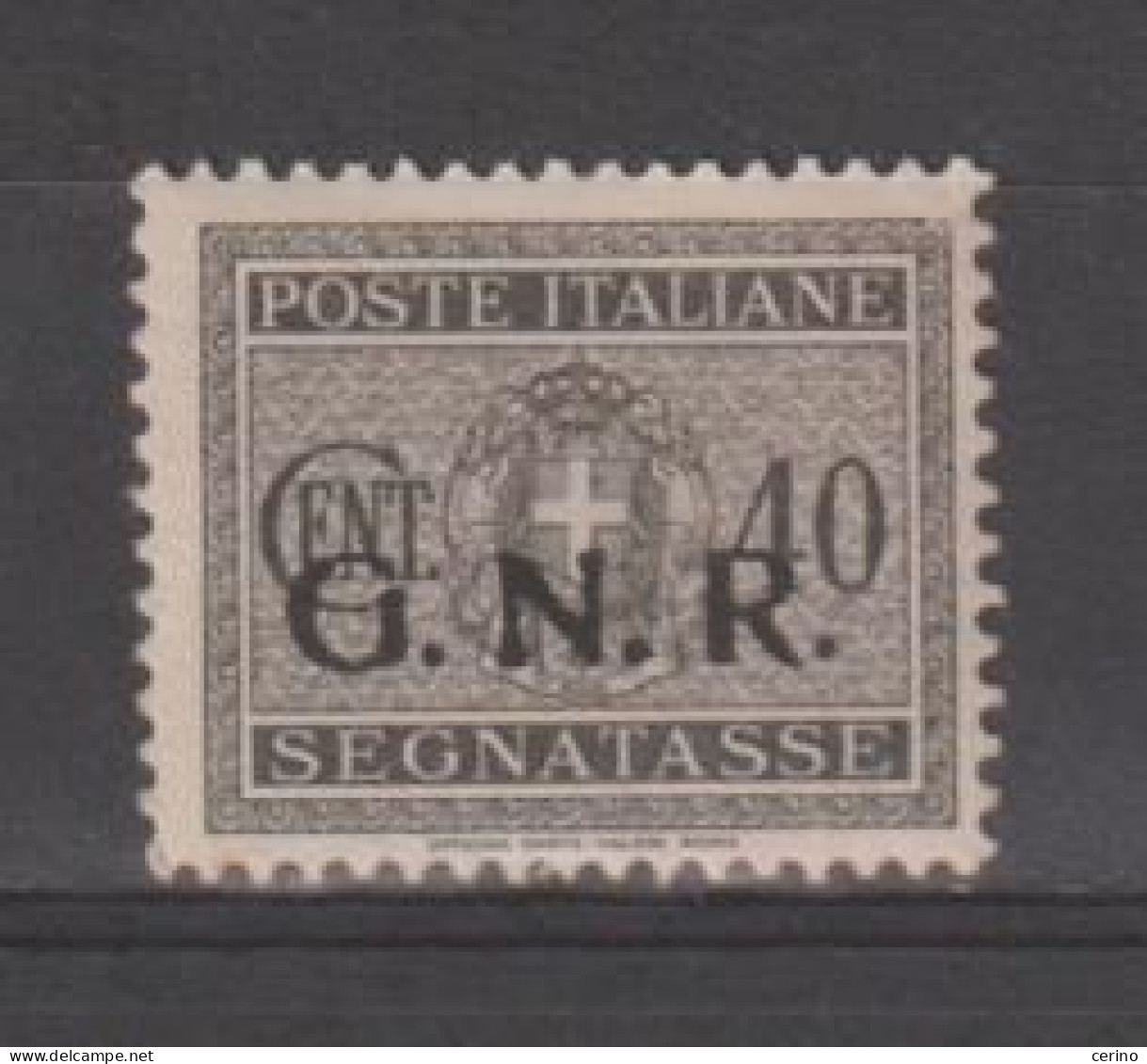 R.S.I.:  1944  TASSE  G.N.R. -  40 C. GRIGIO  BRUNO  N. -  SASS. 52 - Segnatasse