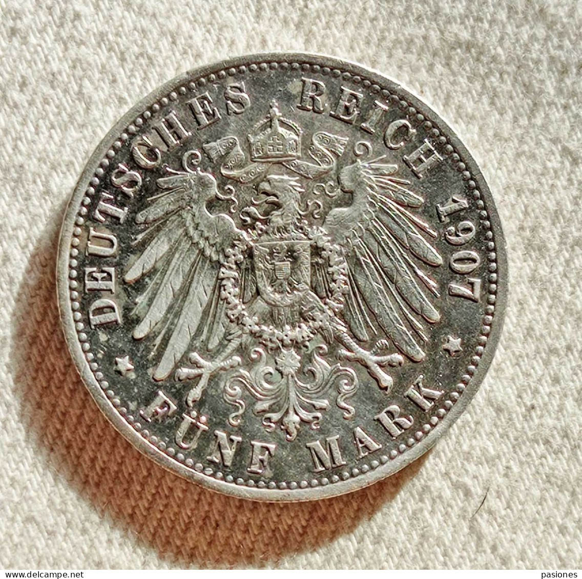 Prussia Wilhelm II 5 Mark 1907 Q.SPL - 2, 3 & 5 Mark Argento