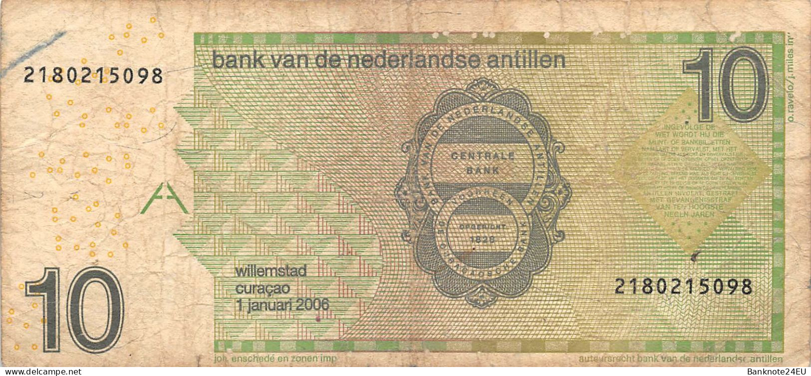 Netherlands Antilles 10 Gulden 2006 Unc Pn 28d - Antilles Néerlandaises (...-1986)