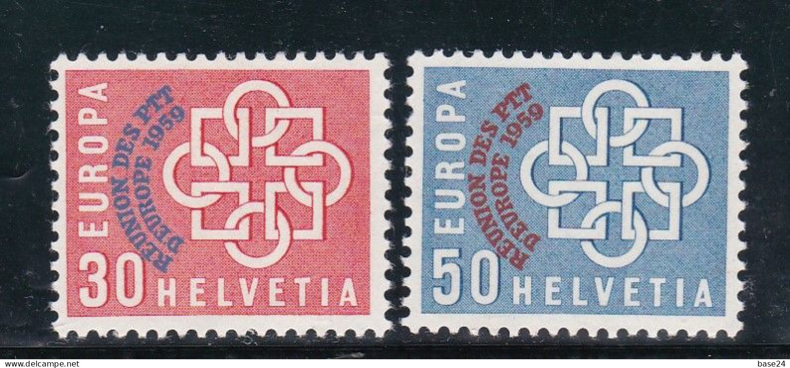 1959 Svizzera Switzerland EUROPA PTT EU - CEPT EUROPE Serie Di 2v. MNH** (ASSEMBLEA AMMINISTRAZIONI POST.EUROPEE) CATENA - 1959