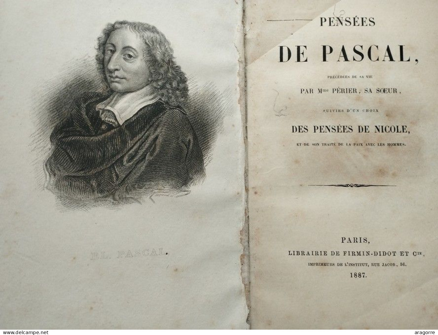 LES PENSEES DE PASCAL Ed.1887 - 1801-1900