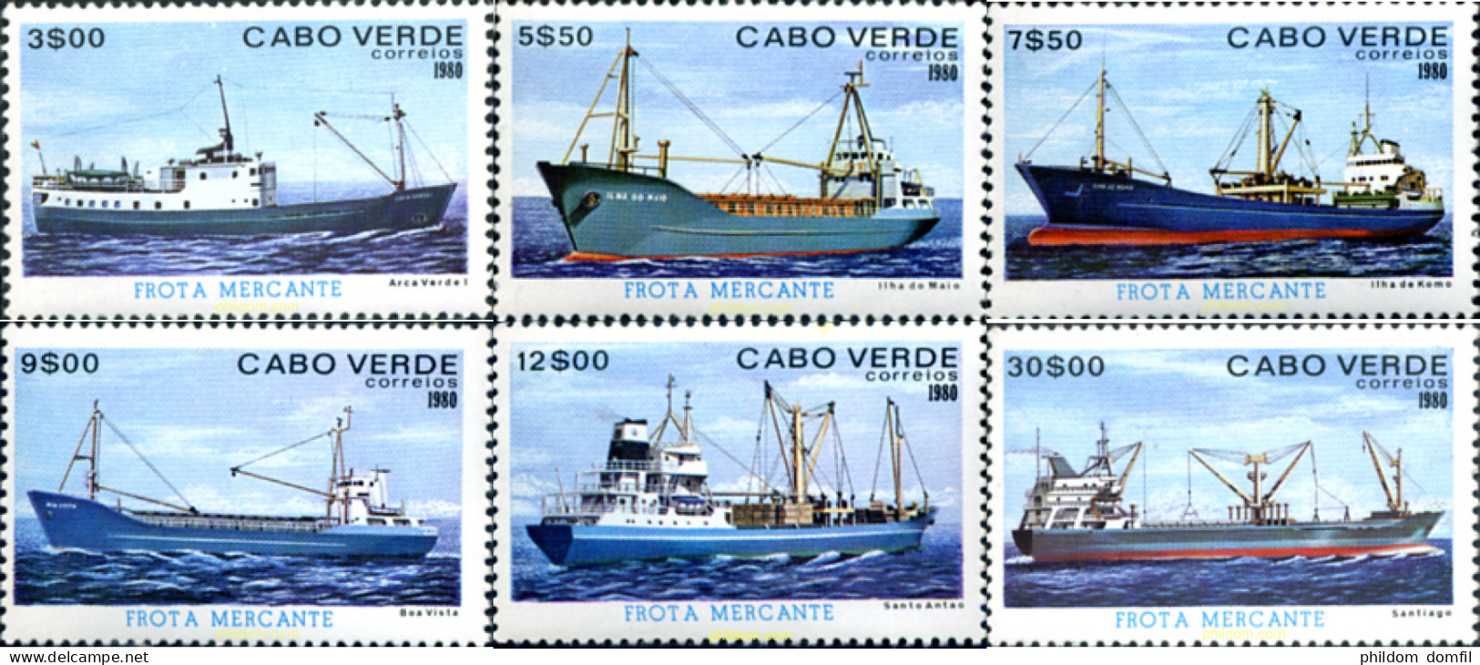 247399 MNH CABO VERDE 1980 BARCOS DE LA FLOTA MERCANTE - Cape Verde
