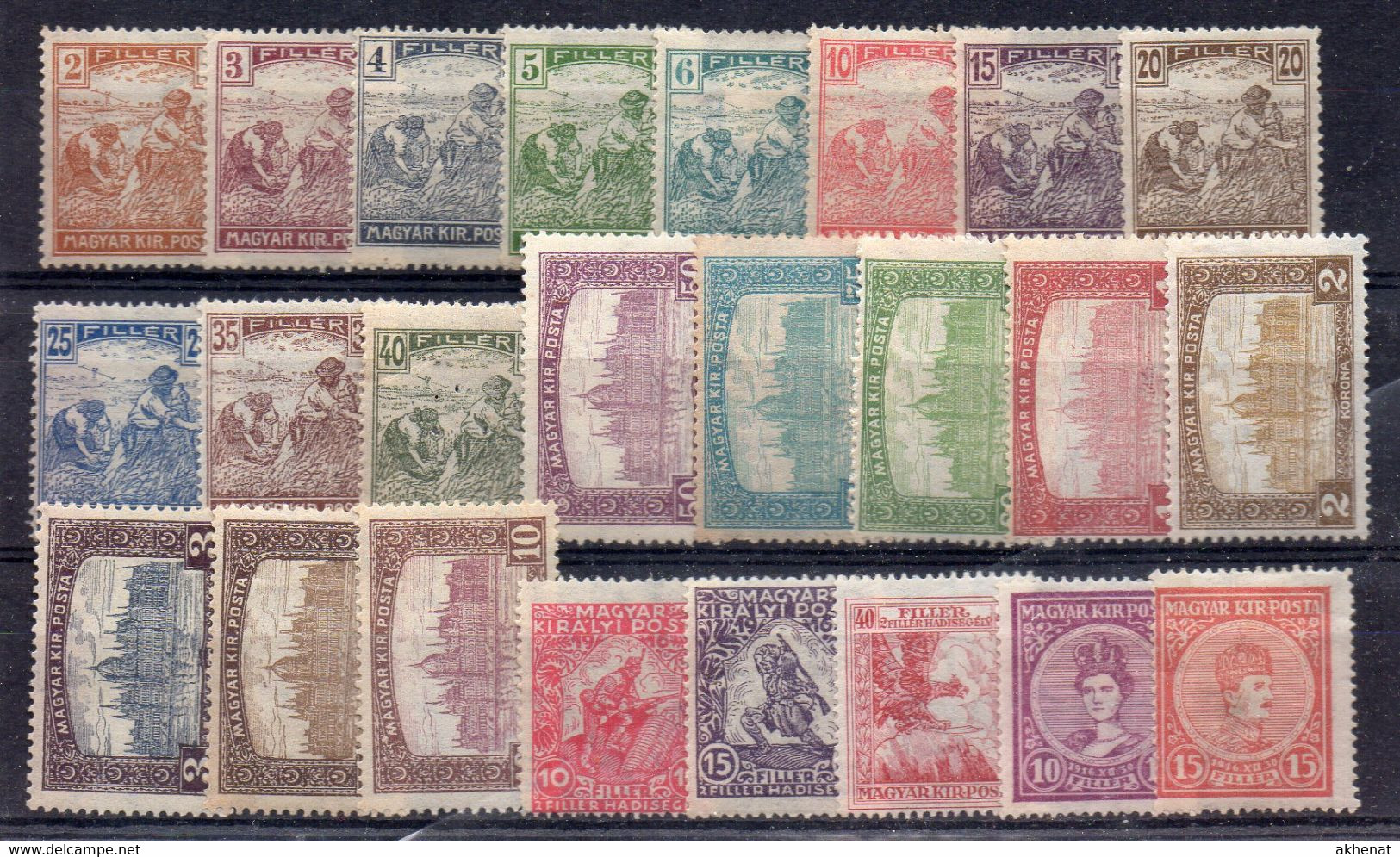 BIG2 - UNGHERIA 1916, Serie Complete N. 159/161+162/163+164/182  Linguellate  * - Unused Stamps