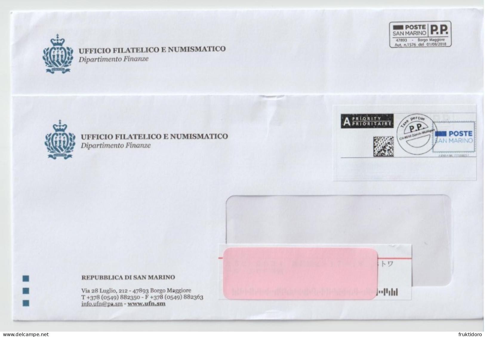 San Marino Envelopes Port Payé - Circulated - 2023 - Collezioni & Lotti