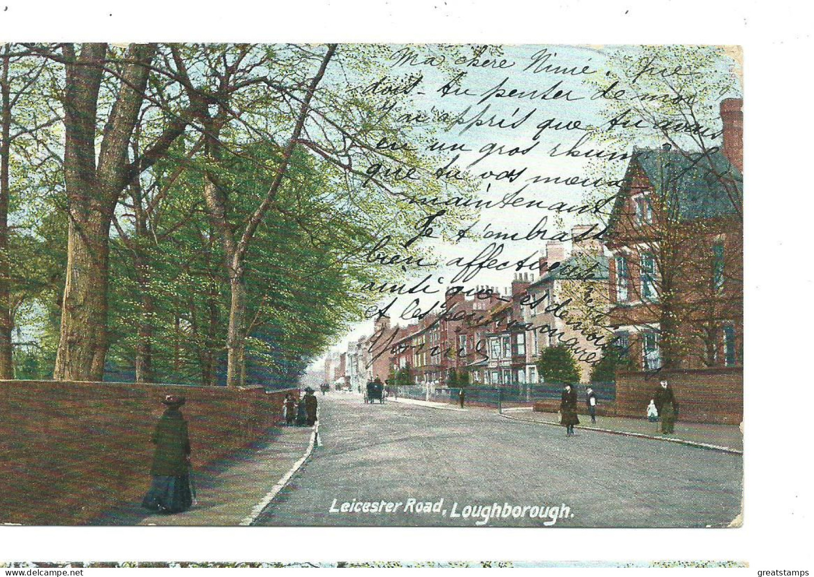 Leicestershire Postcard Loughborough  Leicester Rd   Posted1905 Hartmann - Other & Unclassified