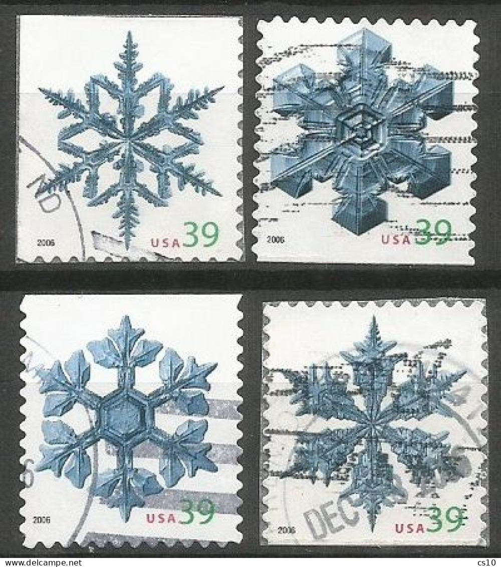 USA 2006 Holiday Snowflakes SC.4113/4116 -  Booklet Die Cut 11.25x10.75  - Cpl 4v Set  - USED - Minéraux