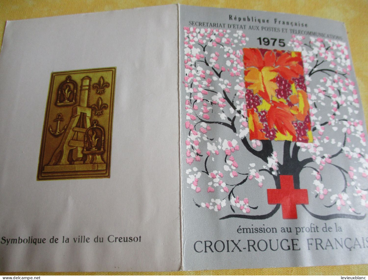 R F/Secrétariat D'Etat Aux Postes Et Télécommunications/CROIX ROUGE Française/CREUSOT/printemps/ 1975       TIBANTI127 - Croce Rossa