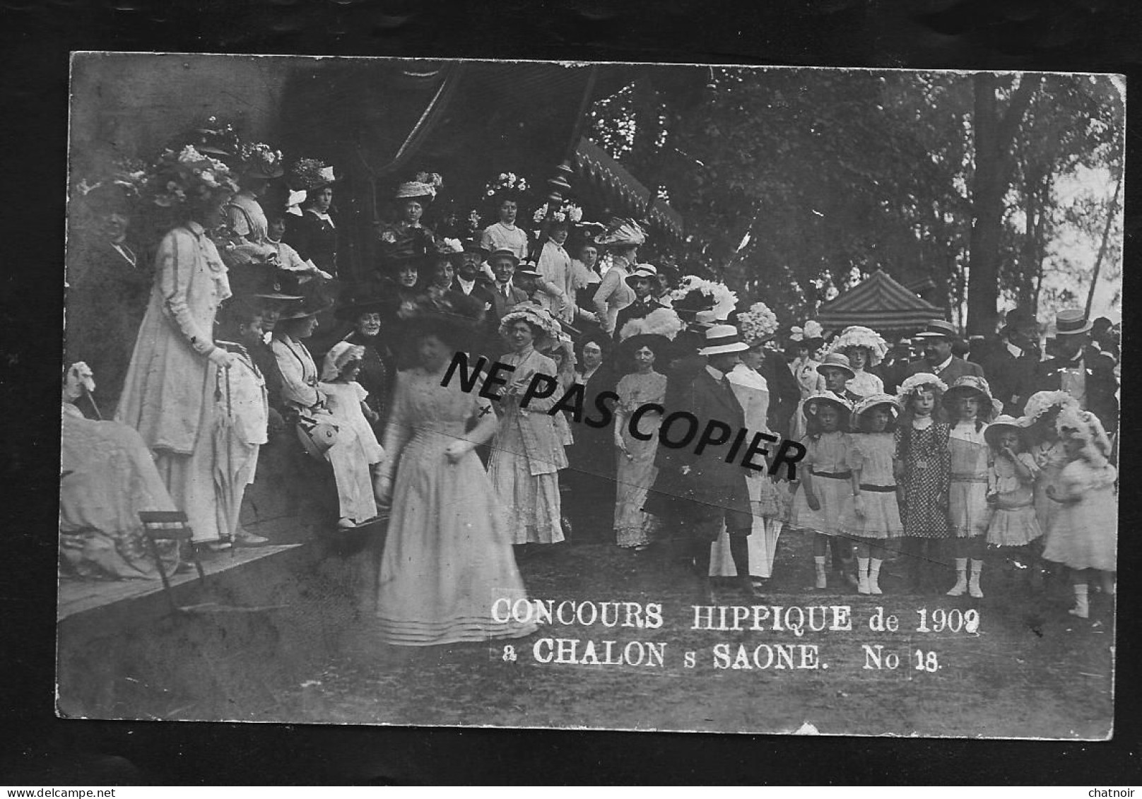 CP PHOTO   1909  Concours Hippique - Chalon Sur Saone