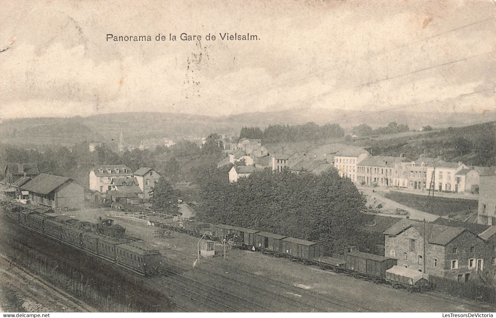 Belgique - Panorama De La Gare De Vielsam - Train - Carte Postale Ancienne - Bastogne