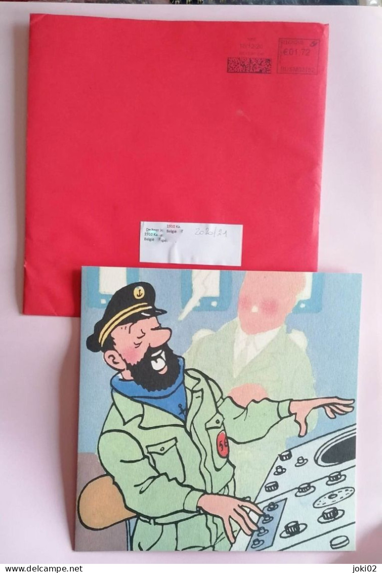 Tintin -splendide Carte De Vœux Signée -fondation Hergé - Autographs