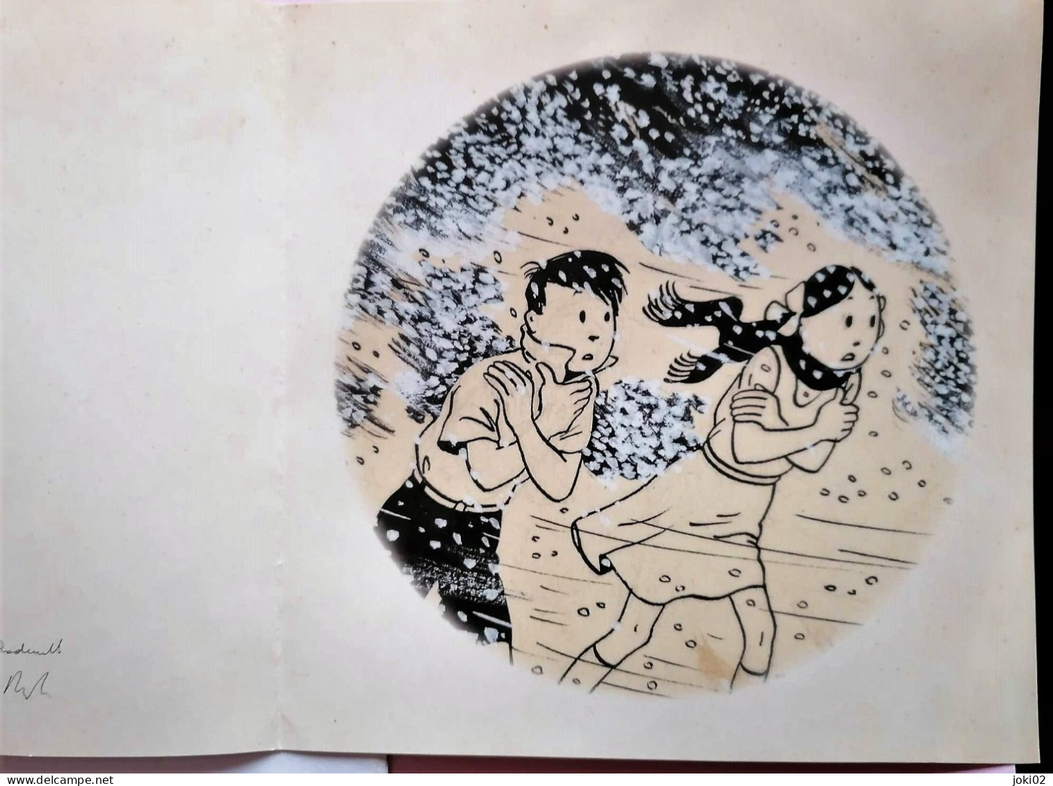 Tintin -splendide Carte De Vœux Signée -fondation Hergé - Dédicaces