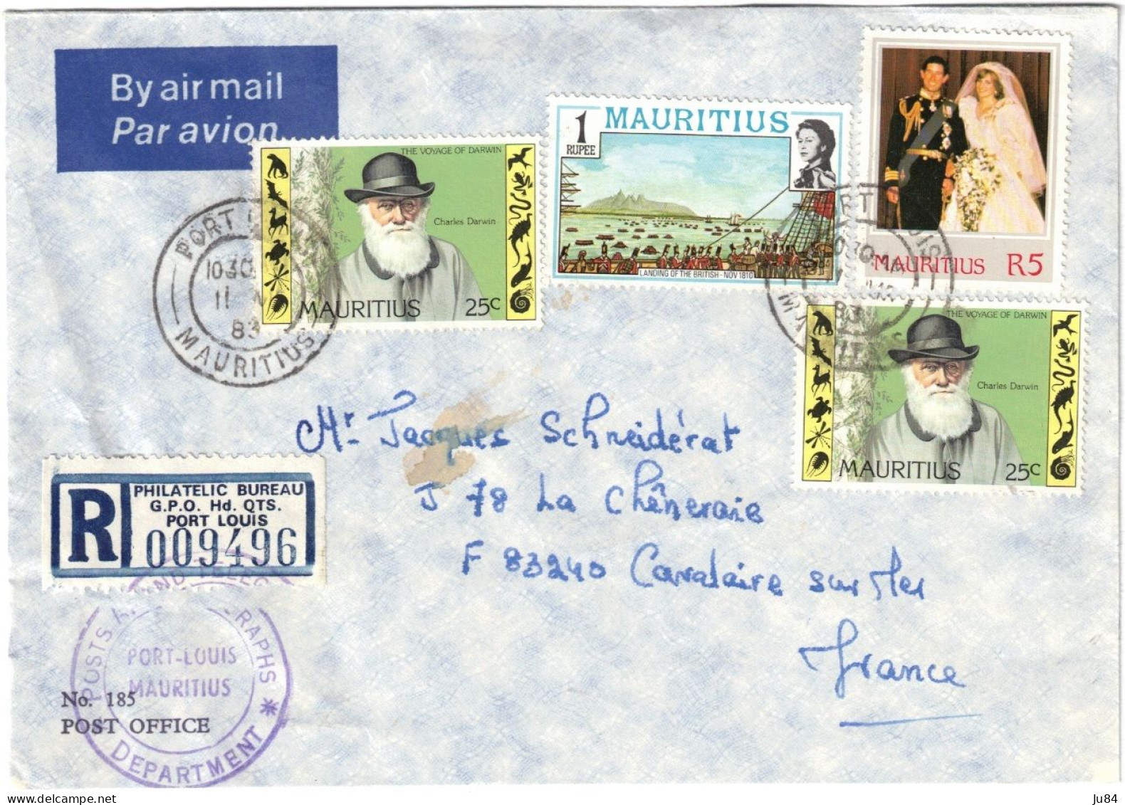 Mauritus - Ile Maurice - Port Louis - Philatelic Bureau - Lettre Recommandée Pour La France - 1983 - Maurice (1968-...)