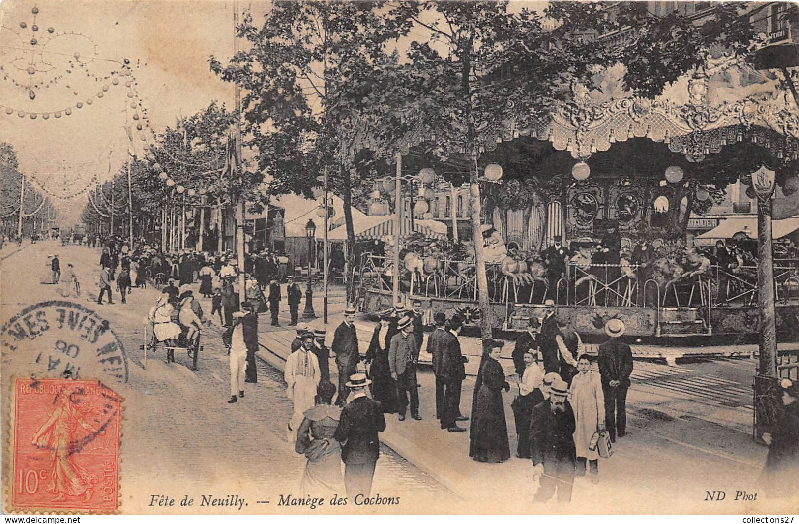 92-NEUILLY- FÊTE  DE NEUILLY- MANEGE DES COCHONS - Neuilly Sur Seine