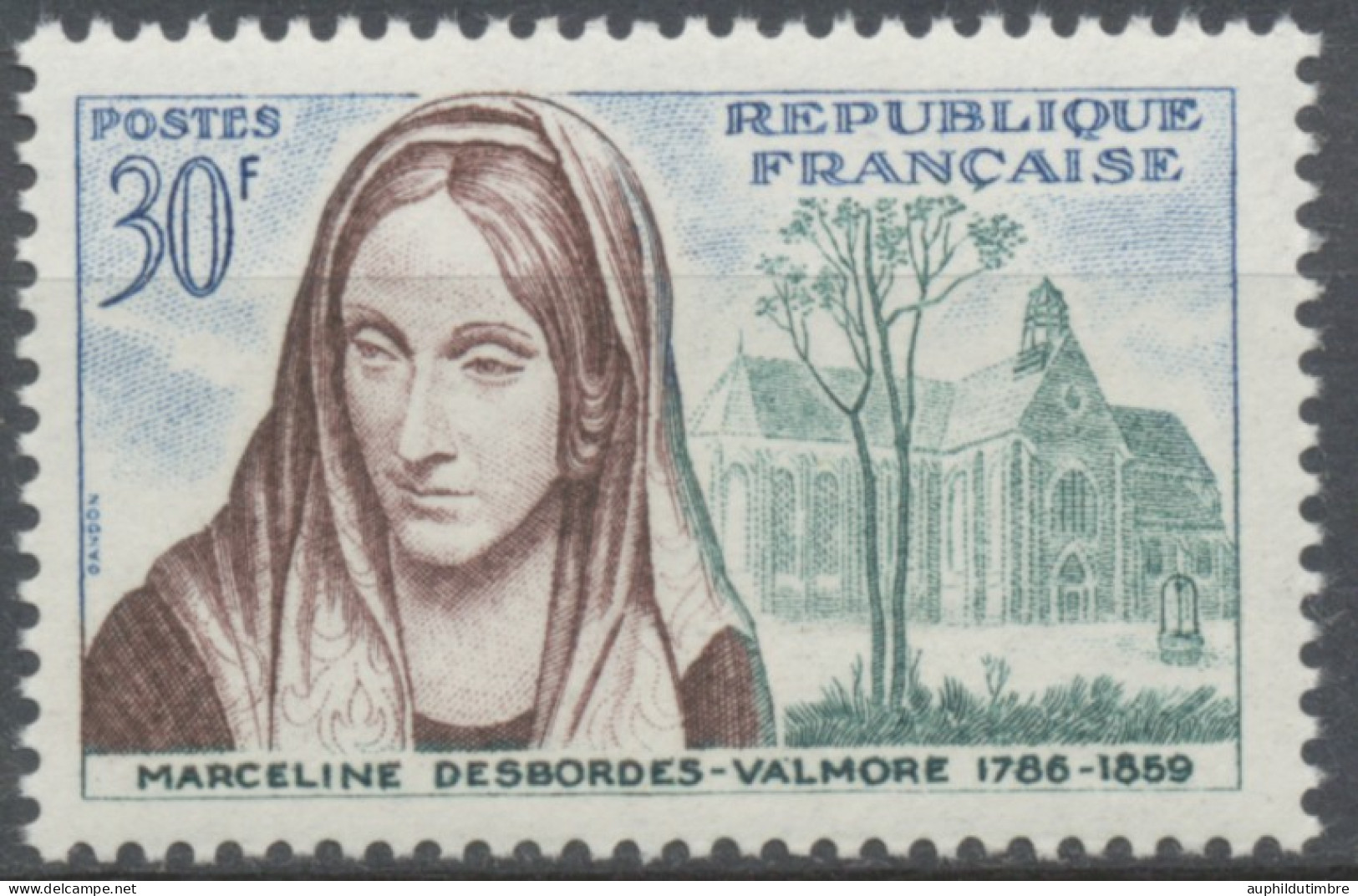 Centenaire De La Mort De Marceline Desbordes-Valmore. Eglise N-D. De Douai. 30f. Neuf Luxe ** Y1214 - Unused Stamps