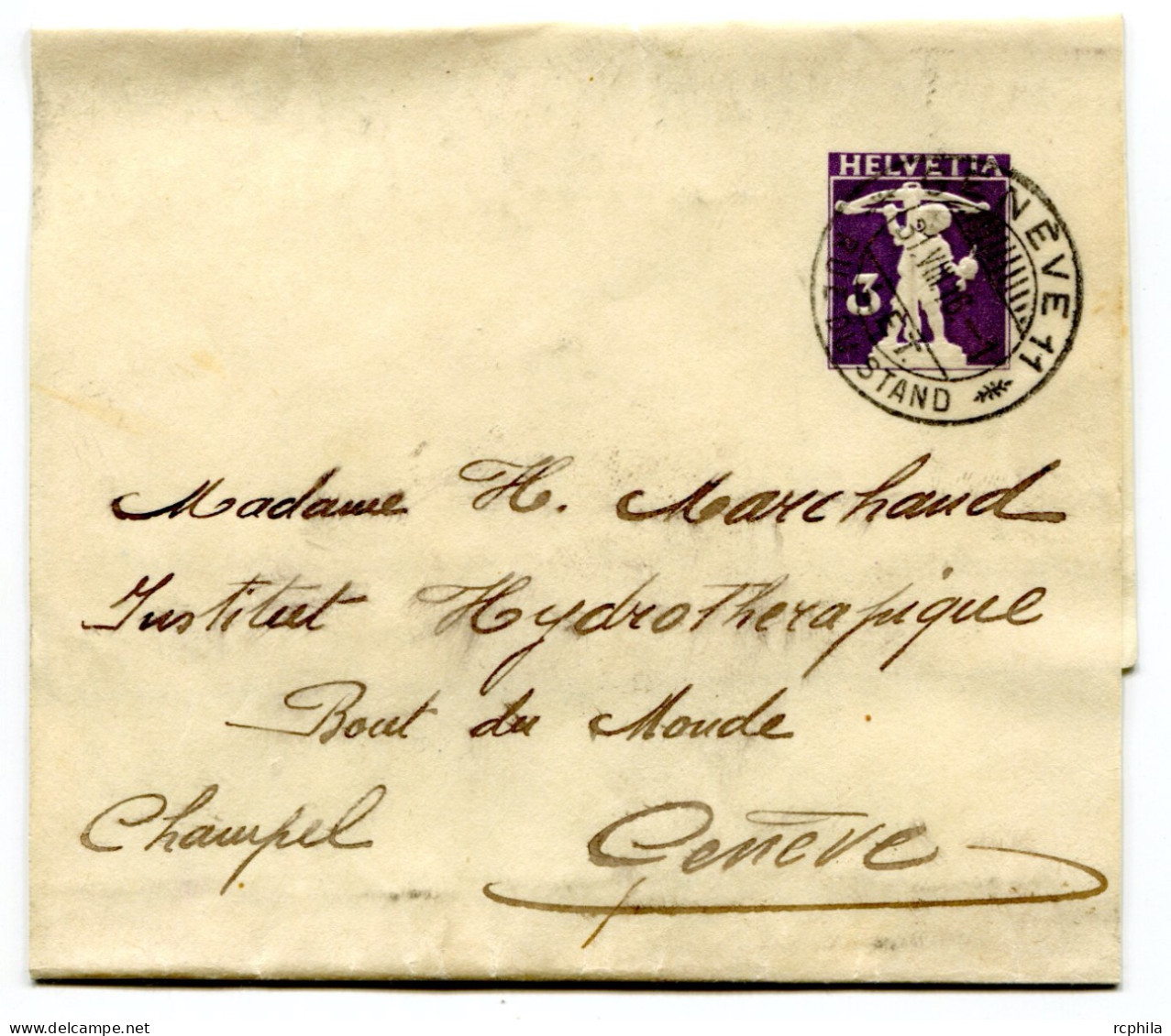 RC 24798 SUISSE ENTIER POSTAL BANDE DE JOURNAUX WRAPPER DE GENEVE EN VILLE - Stamped Stationery