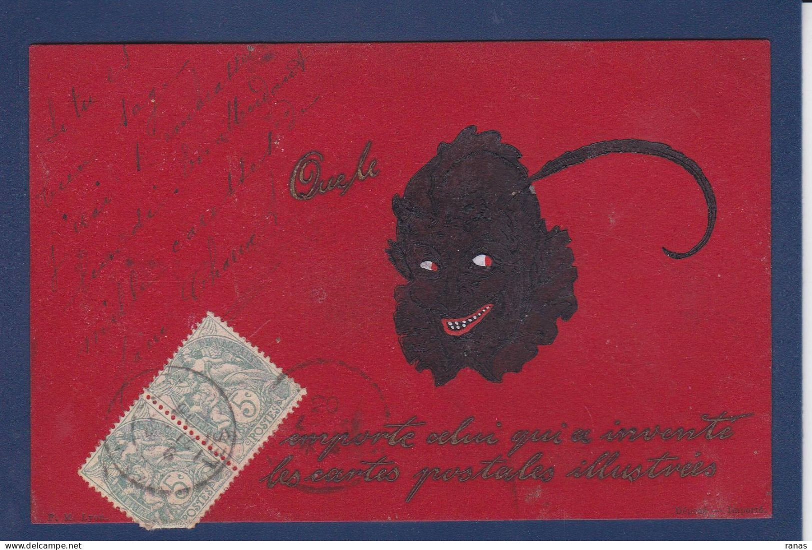 CPA Diable Krampus Circulé Deltiology Contre La Carte Postale En Relief - Filosofia & Pensatori