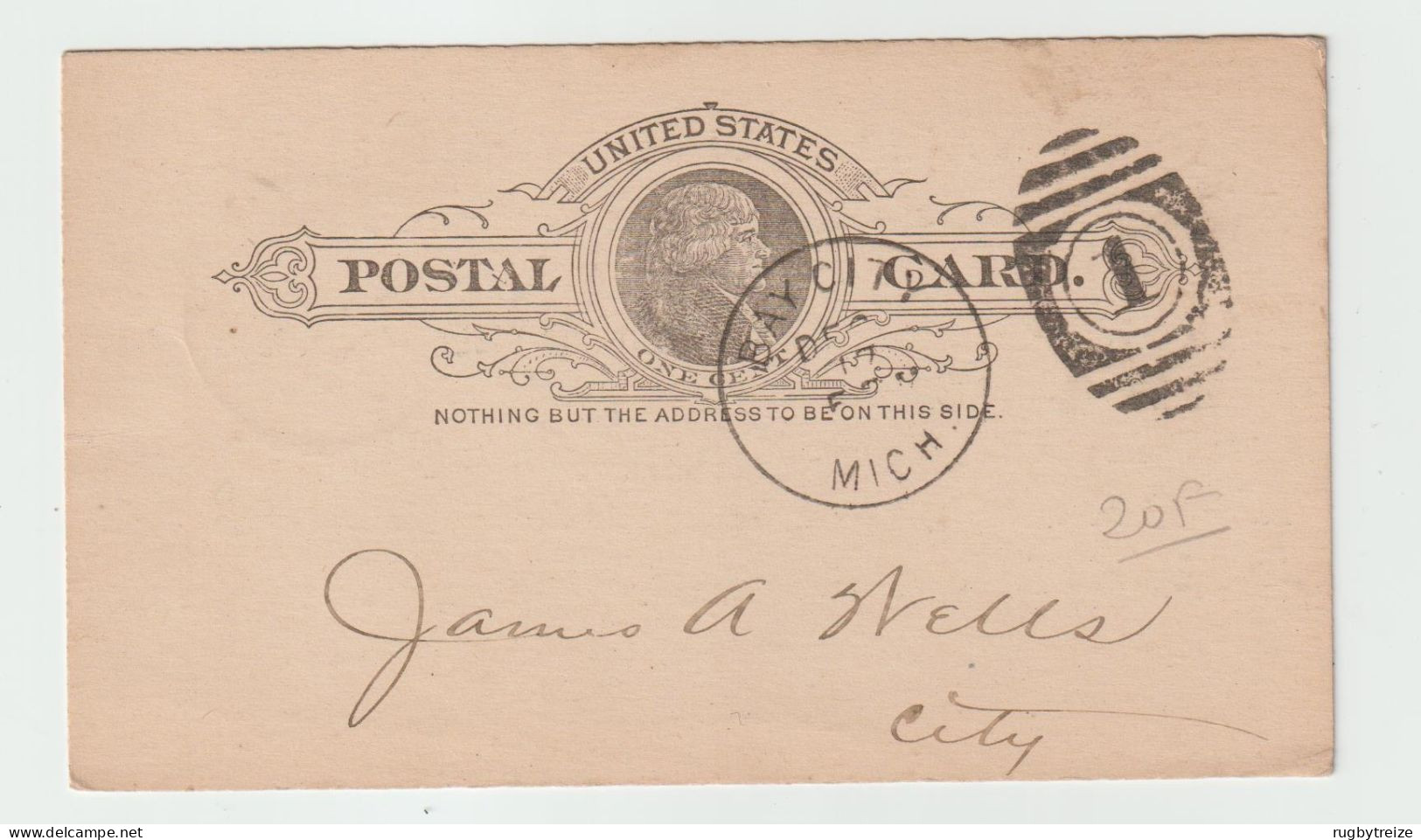 6302 Postal Stationery ENTIER POSTAL PUBLICITAIRE PUB BAY CITY MICHIGAN STELLS BROUGHTON VALEY OF BAY CITY - 1901-20