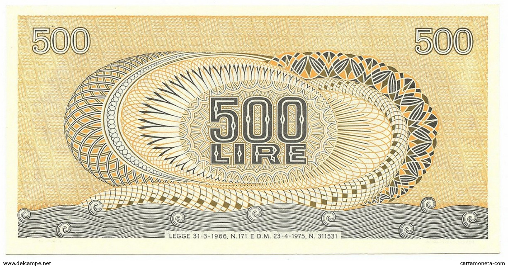 500 LIRE BIGLIETTO DI STATO ARETUSA 23/04/1975 FDS - Autres & Non Classés