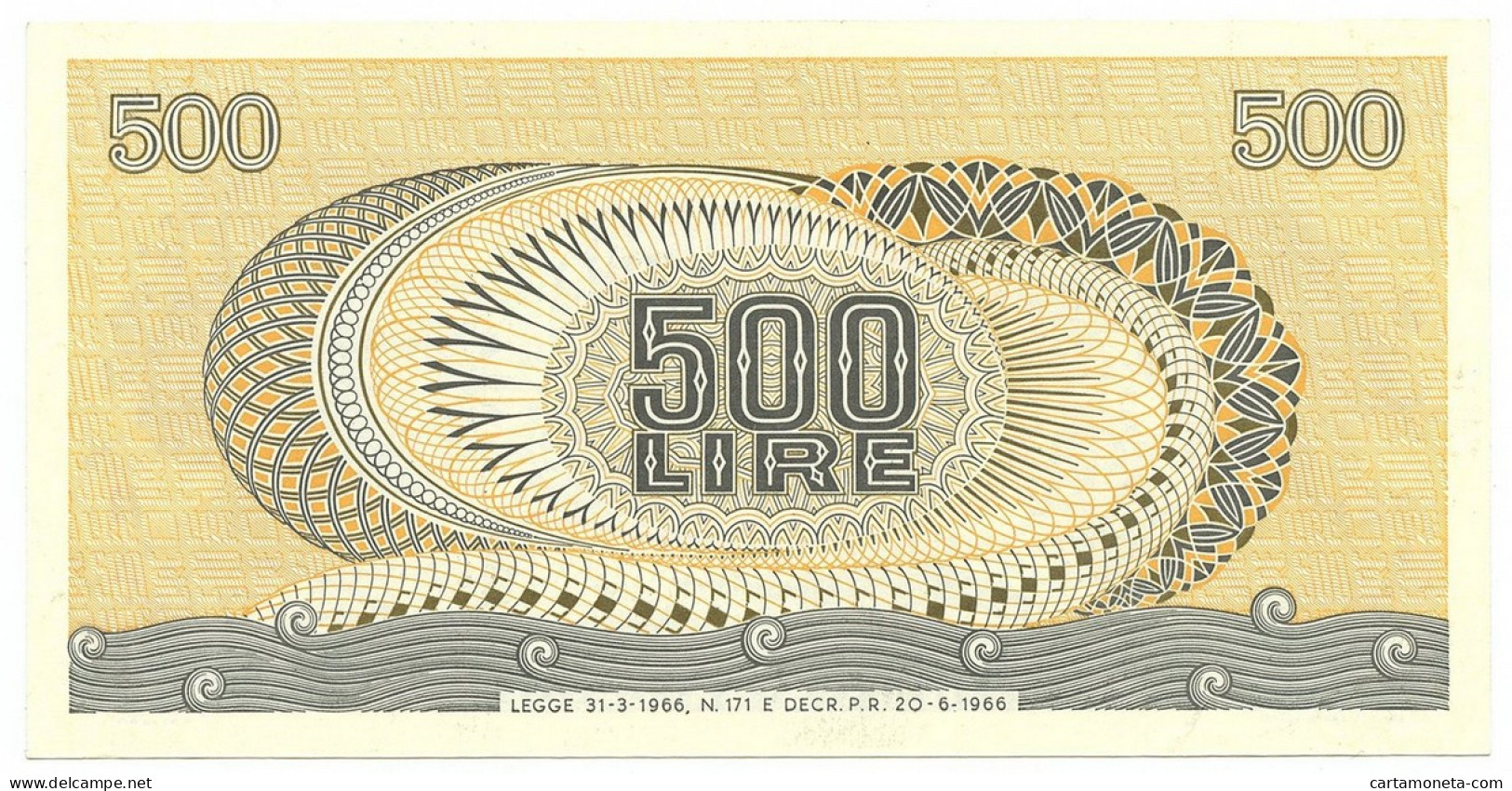 500 LIRE BIGLIETTO DI STATO ARETUSA 20/06/1966 FDS-/FDS - Otros & Sin Clasificación