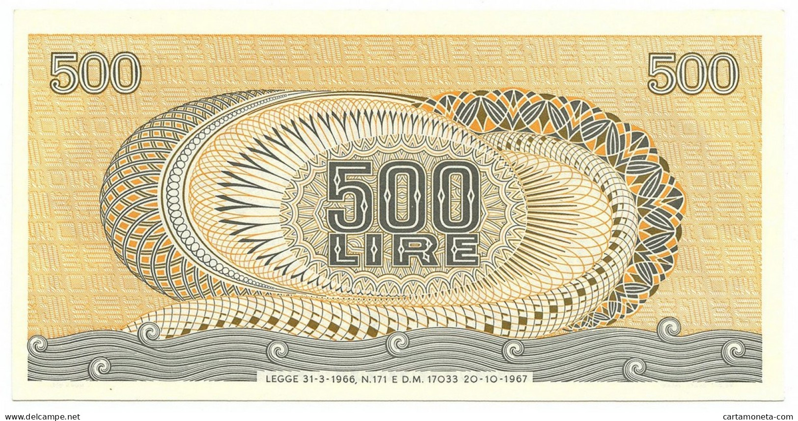 500 LIRE BIGLIETTO DI STATO ARETUSA 20/10/1967 FDS-/FDS - Autres & Non Classés